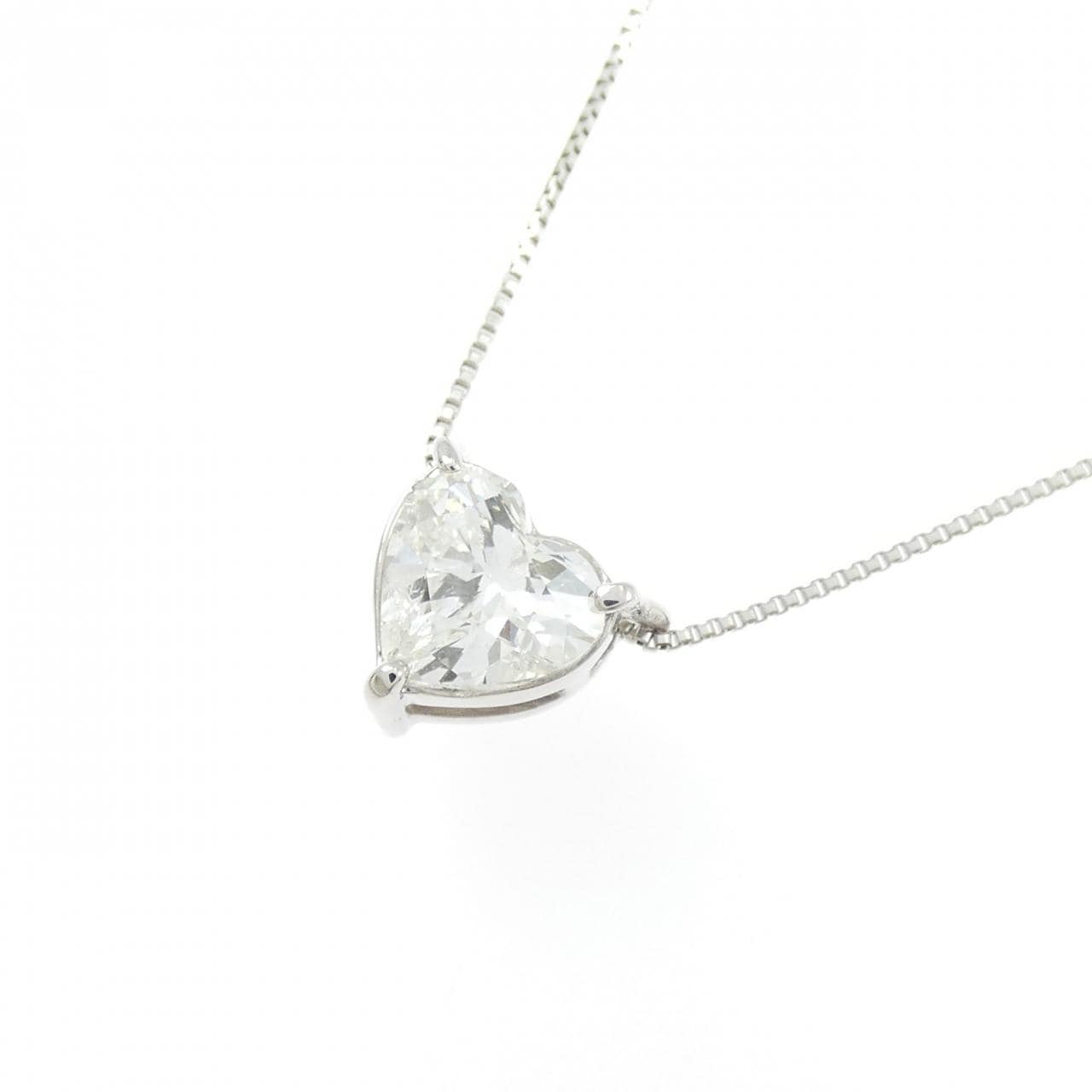 PT850 ダイヤモンド ネックレス 1.001CT I I1 ハートシェイプ