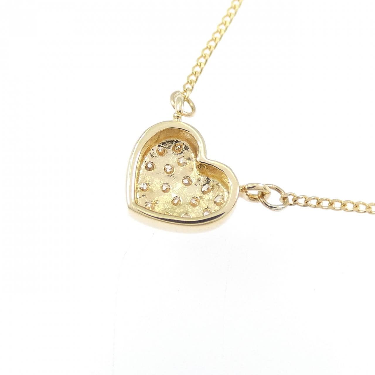 K18YG ハート ダイヤモンド ネックレス