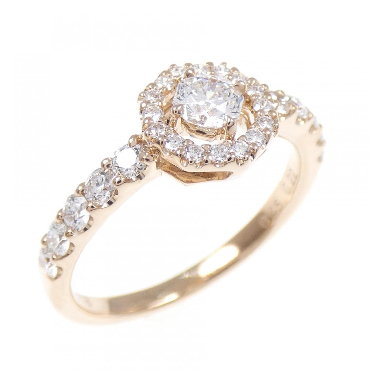 K18PG ダイヤモンド リング 0.22CT E VVS1 ファンシーカット