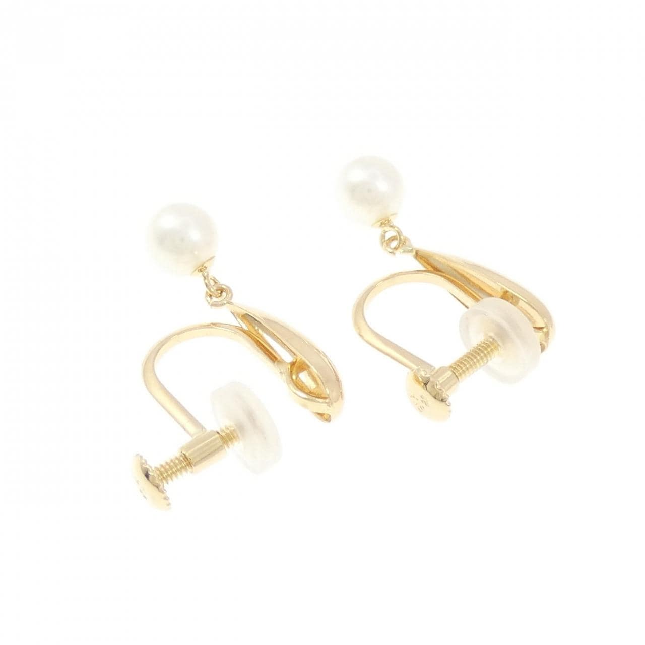 K18YG 淡水パール イヤリング 4.6mm