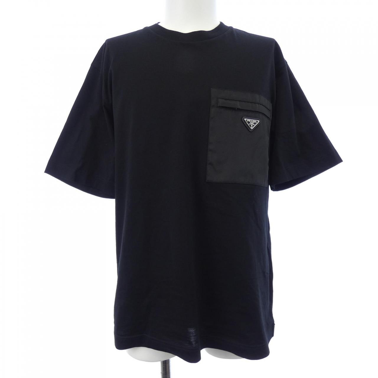 プラダ PRADA トライアングルロゴ RE-NYLON ジャージー Tシャツ UJN661 SWMO 11CK Tシャツ