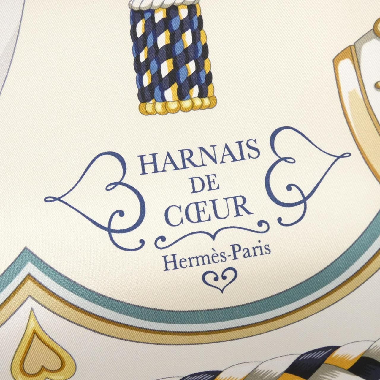 [未使用品] HERMES HARNAIS DE COEUR Carre 004090S 圍巾