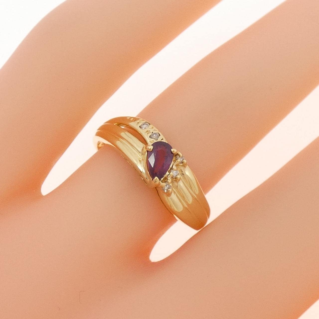 K18YG ルビー リング 0.27CT