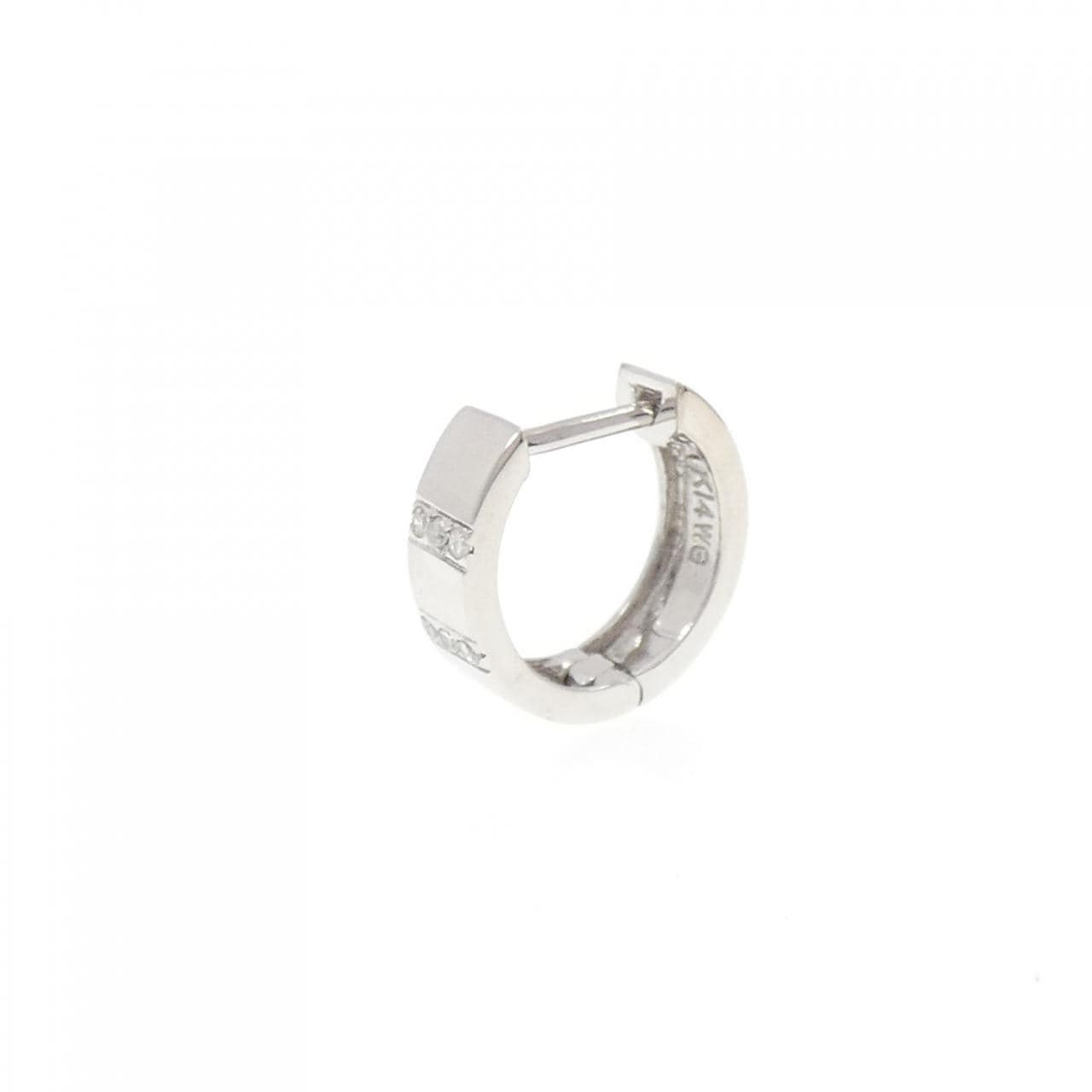 K14WG鑽石耳環单耳