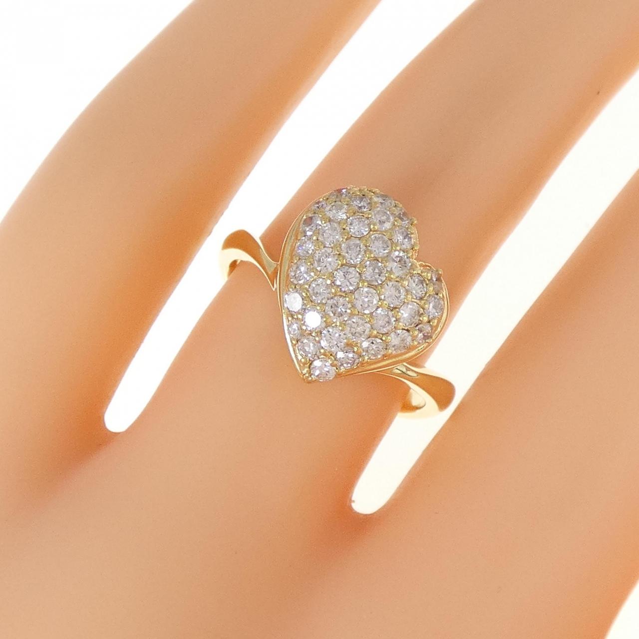 K18YG パヴェ ダイヤモンド リング 0.70CT