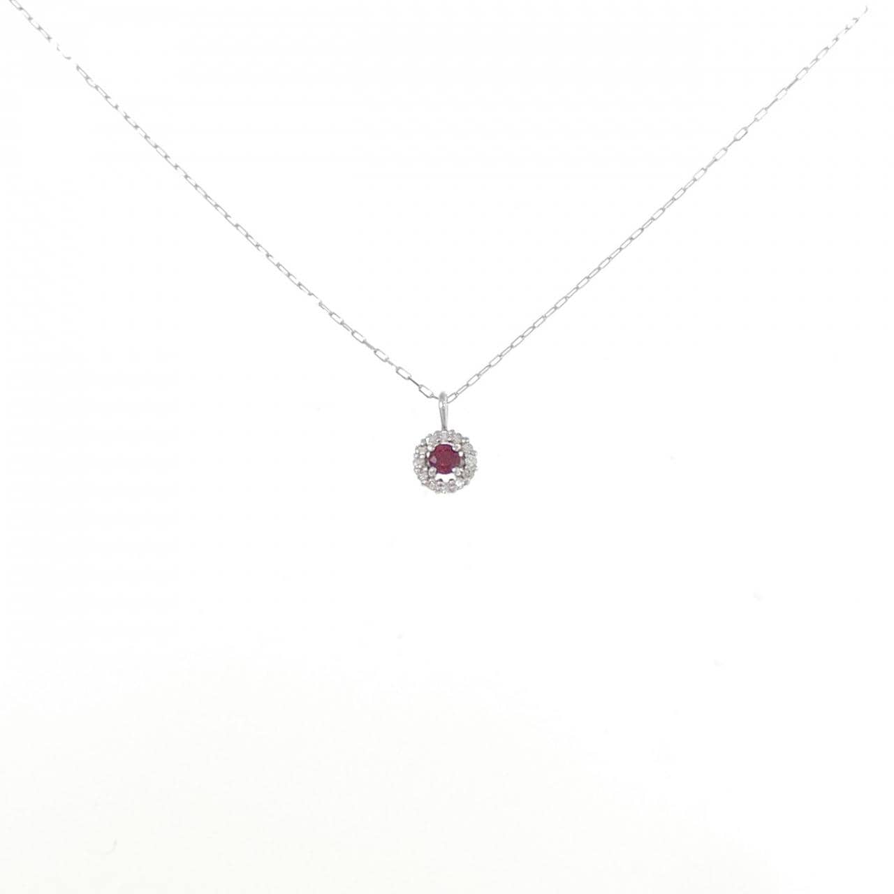 【新品】PT900 ルビー ネックレス 0.04CT