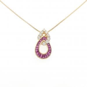 K18YG ルビー ネックレス 1.89CT