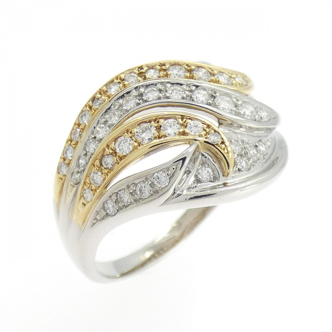 PT900/K18YG钻石戒指，0.56克拉