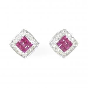 K18WG ルビー ピアス 0.56CT