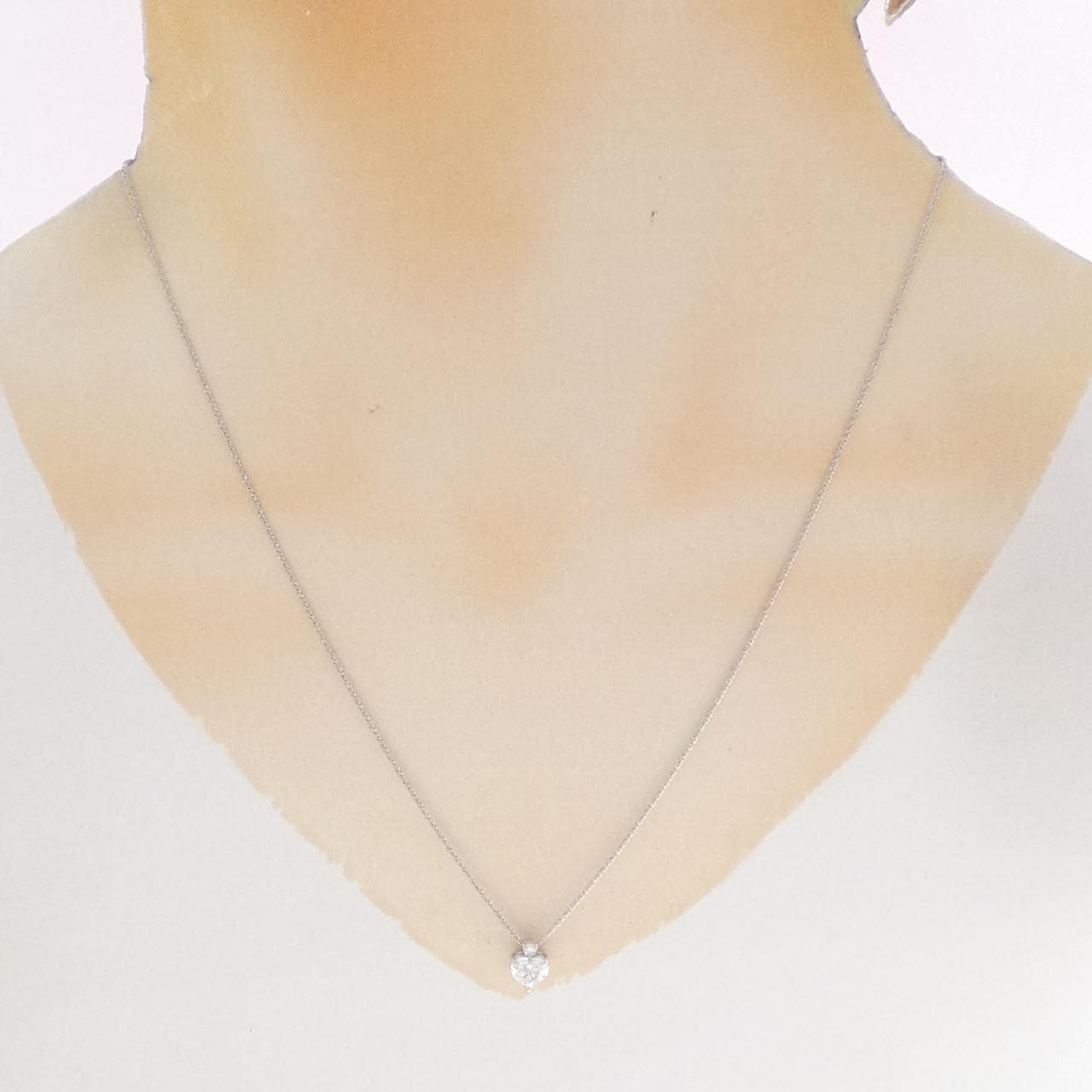 K18WG ダイヤモンド ネックレス 0.528CT D IF ハートシェイプ