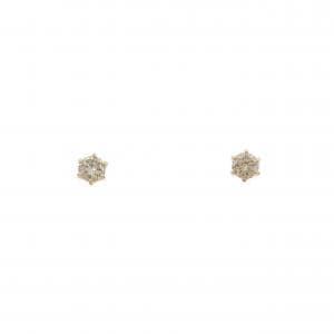 K18YG ソリティア ダイヤモンド ピアス 0.10CT