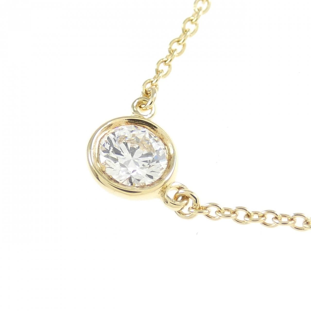 ティファニーバイザヤードネックレス0.19ct G-VS1-EX K18YG ティファニーバイザヤードネックレス0.19ct G-VS1-EX K18YG