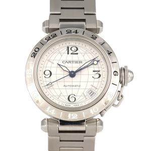 カルティエ パシャC GMT W31078M7 SS 自動巻