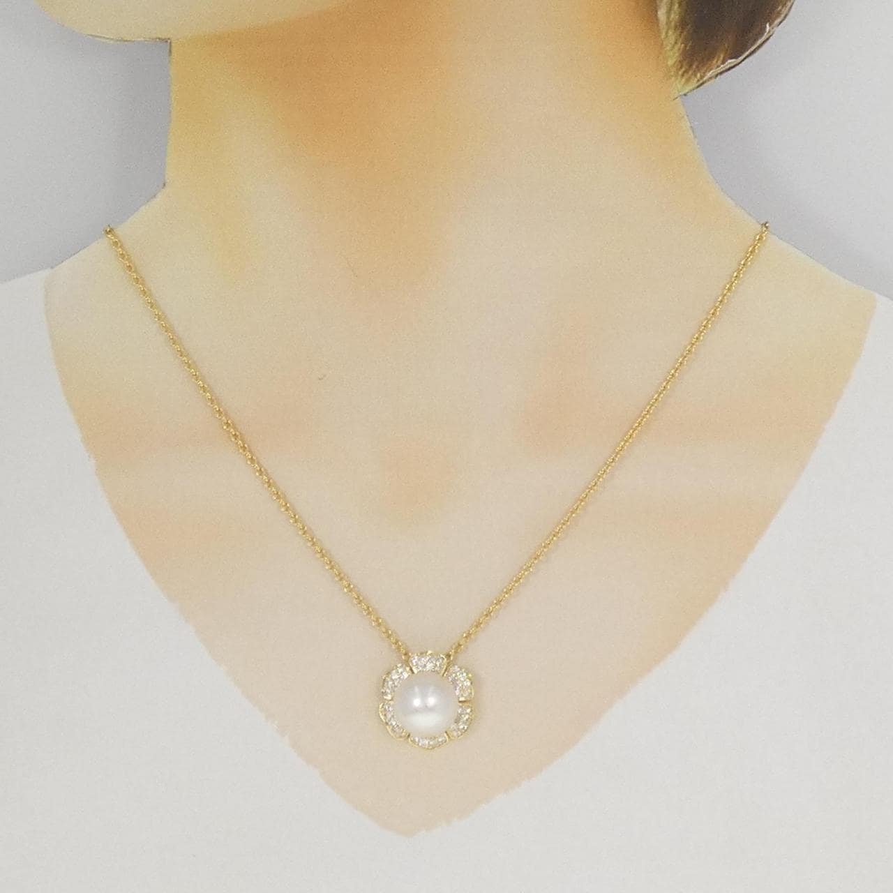 K18YG/750YG 白蝶パール ネックレス