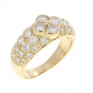 K18YG フラワー ダイヤモンド リング 1.20CT
