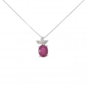 PT900/PT850 ルビー ネックレス 1.47CT