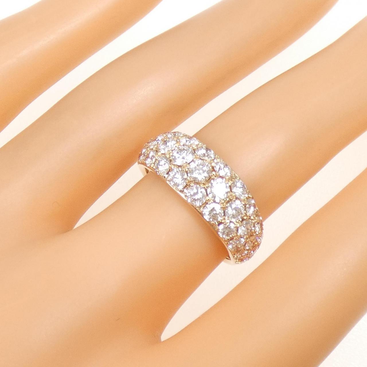 K18PG パヴェ ダイヤモンド リング 2.11CT
