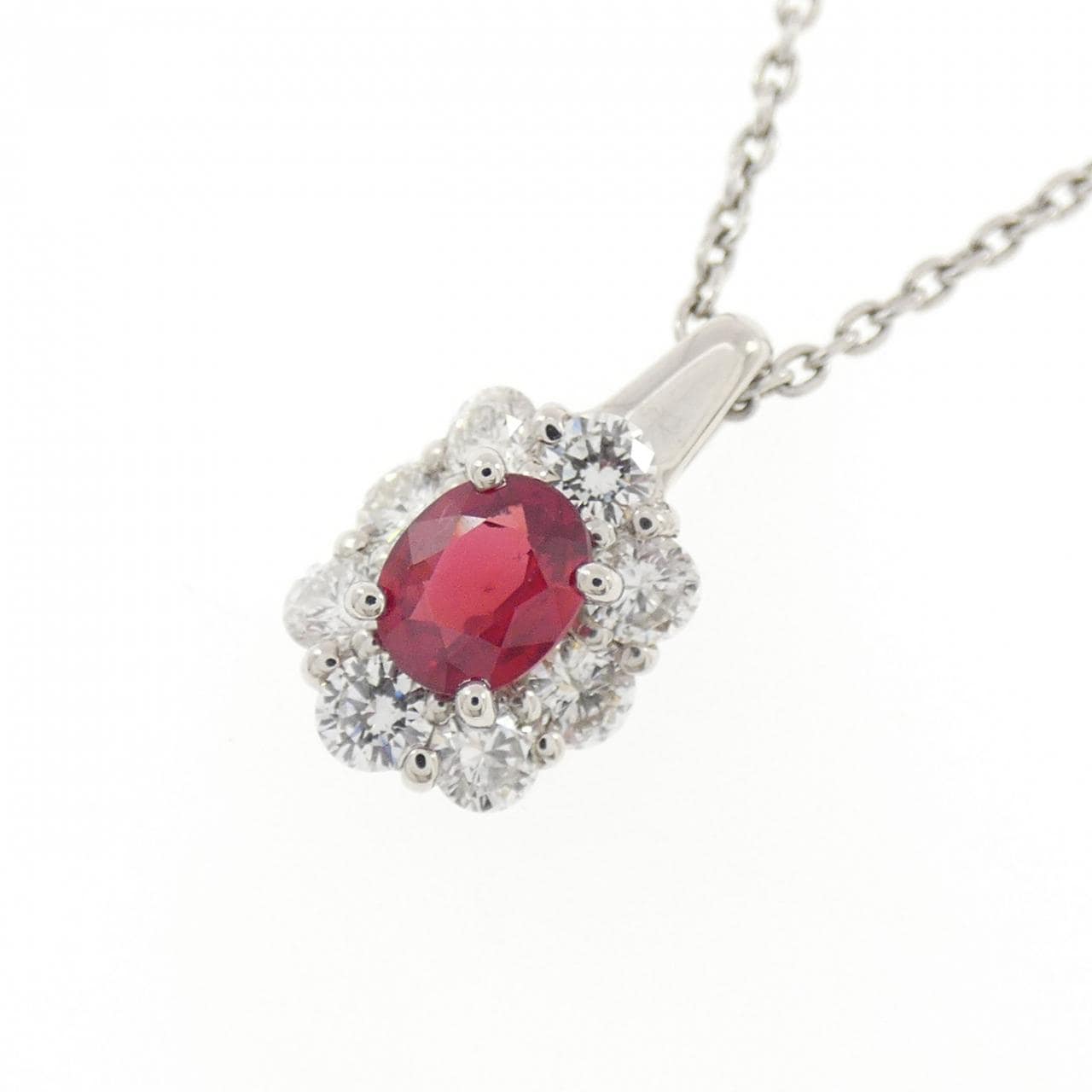 PT900/PT850 ルビー ネックレス 0.591CT