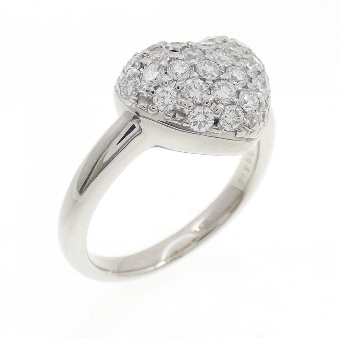 PT900 パヴェ ハート ダイヤモンド リング 0.94CT