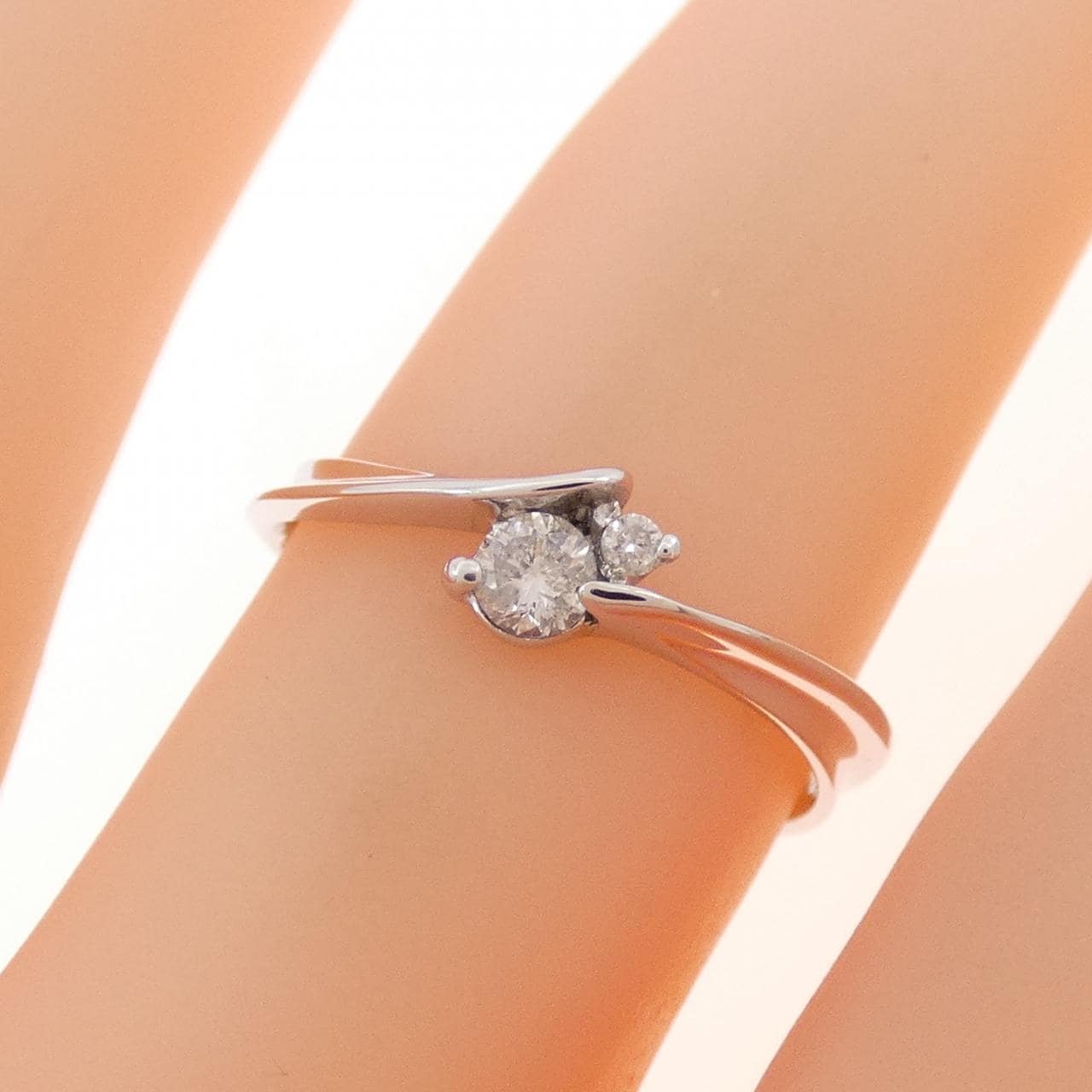 K18WG ダイヤモンド リング 0.10CT