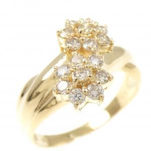 K18YG フラワー ダイヤモンド リング 0.50CT