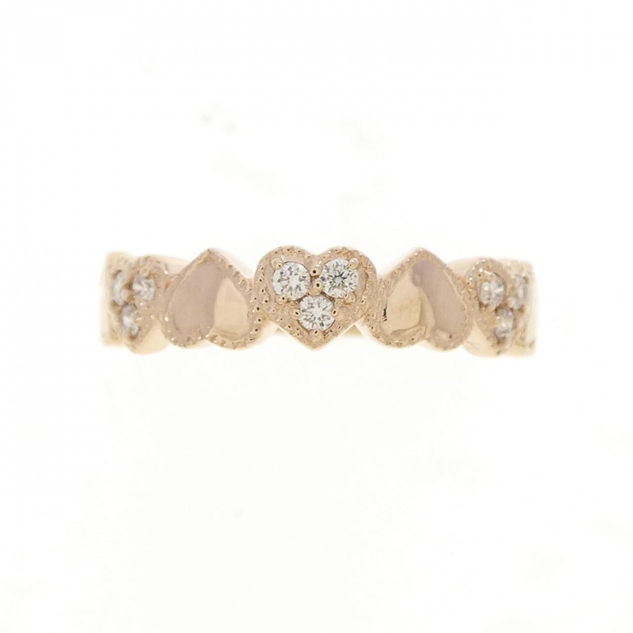 K18PG ハート ダイヤモンド リング 0.10CT