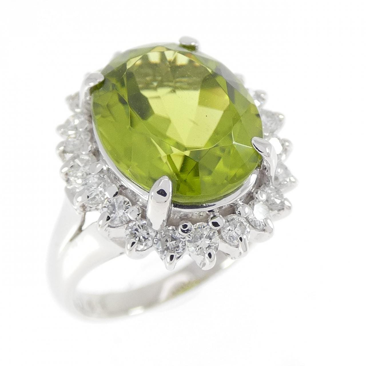 PT900 ペリドット リング 4.04CT