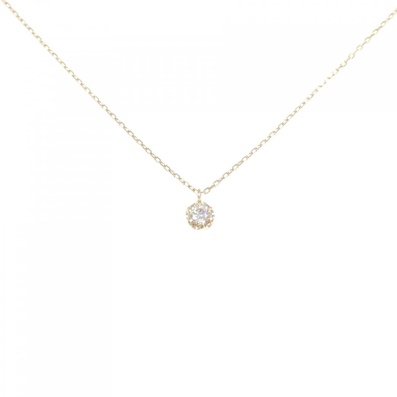 K10YG ソリティア ダイヤモンド ネックレス