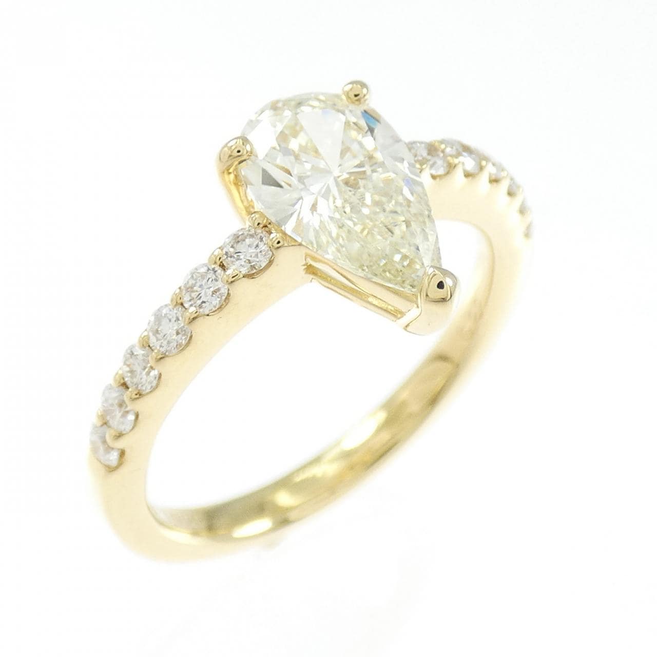 【リメイク】K18YG ダイヤモンド リング 1.028CT M SI1 ペアシェイプ