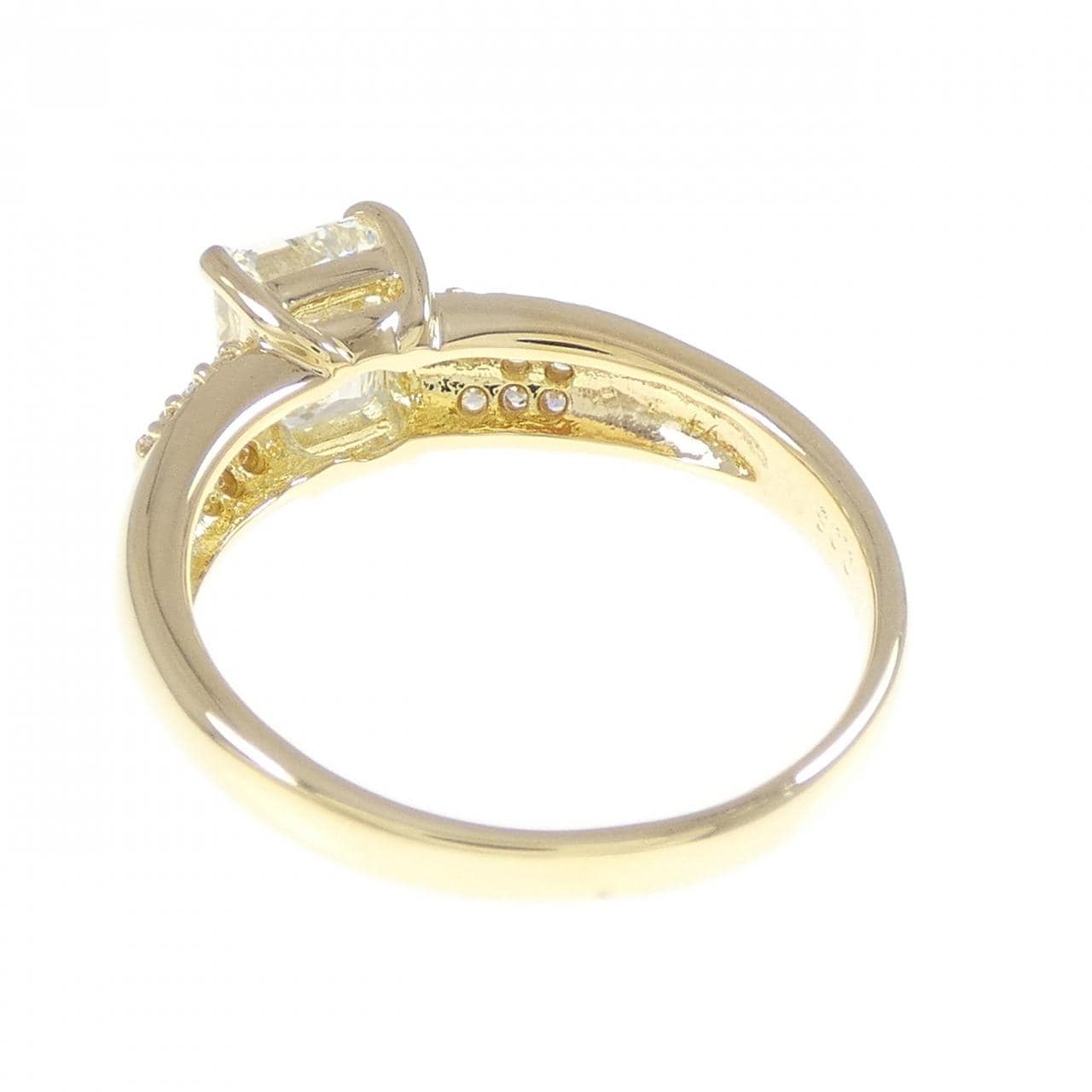 【リメイク】K18YG ダイヤモンド リング 1.03CT K VS2 エメラルドカット