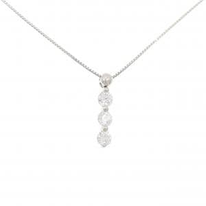 PT/PT850 スリーストーン ダイヤモンド ネックレス 0.713CT