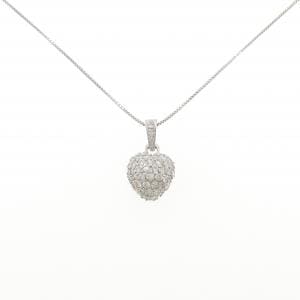 PT900/PT850 ハート ダイヤモンド ネックレス 0.98CT