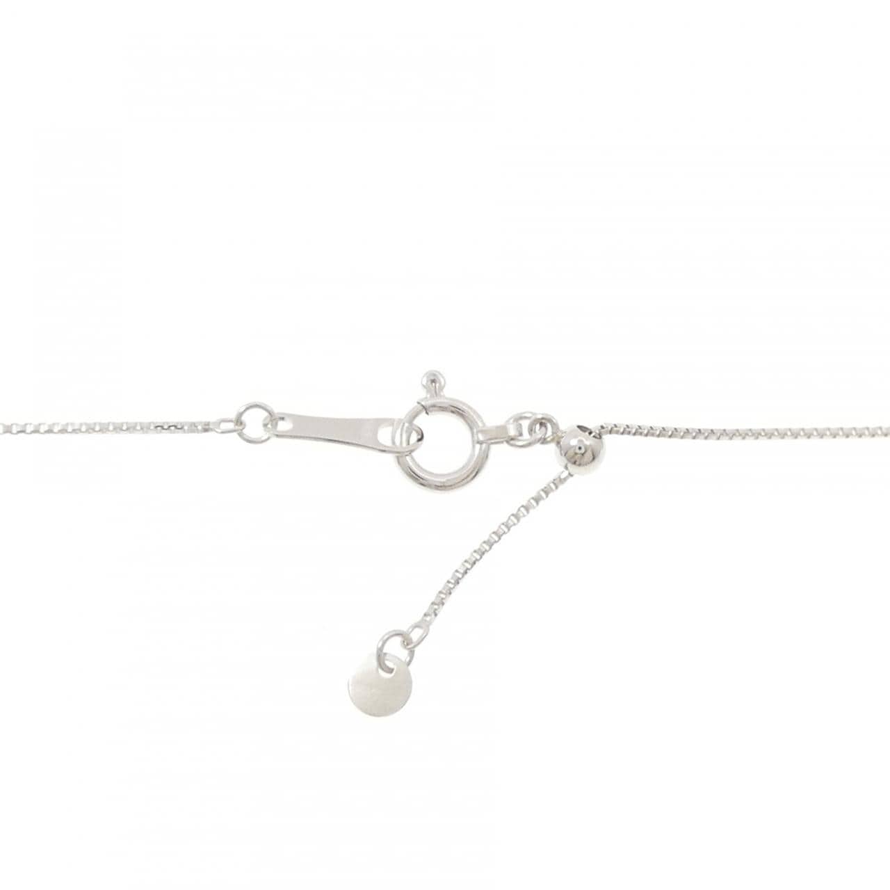 K18WG フラワー トルマリン ネックレス 0.07CT