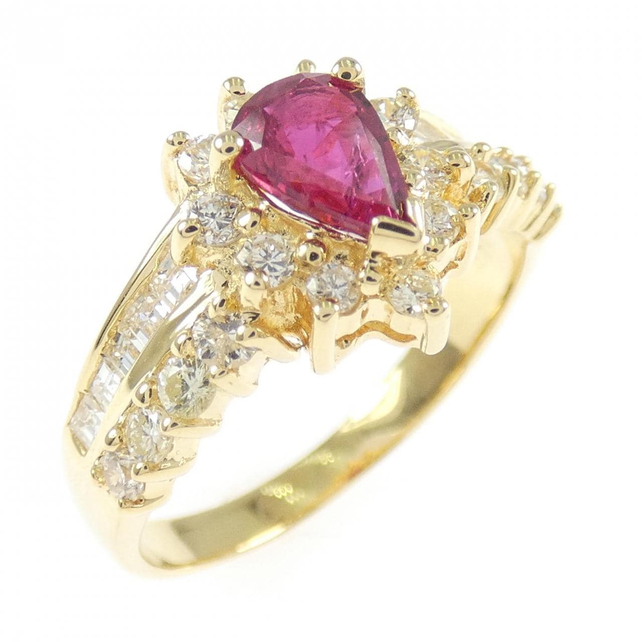 K18YG ルビー リング 0.60CT