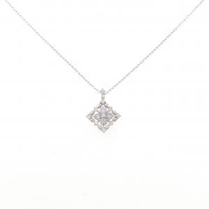 PT900/PT850 フラワー ピンクダイヤモンド ネックレス 0.23CT