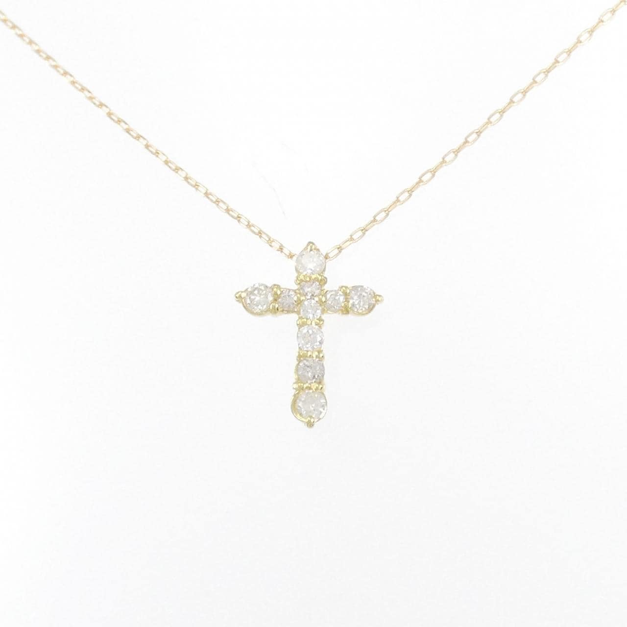 K18YG クロス ダイヤモンド ネックレス 0.50CT