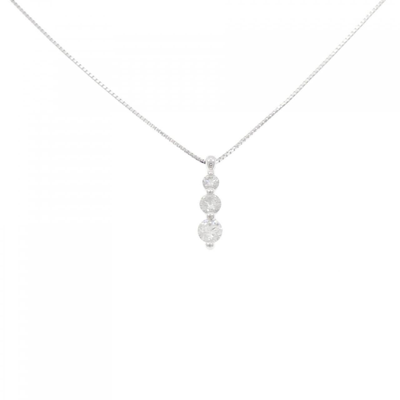 K18WG ダイヤモンド ネックレス 0.50CT