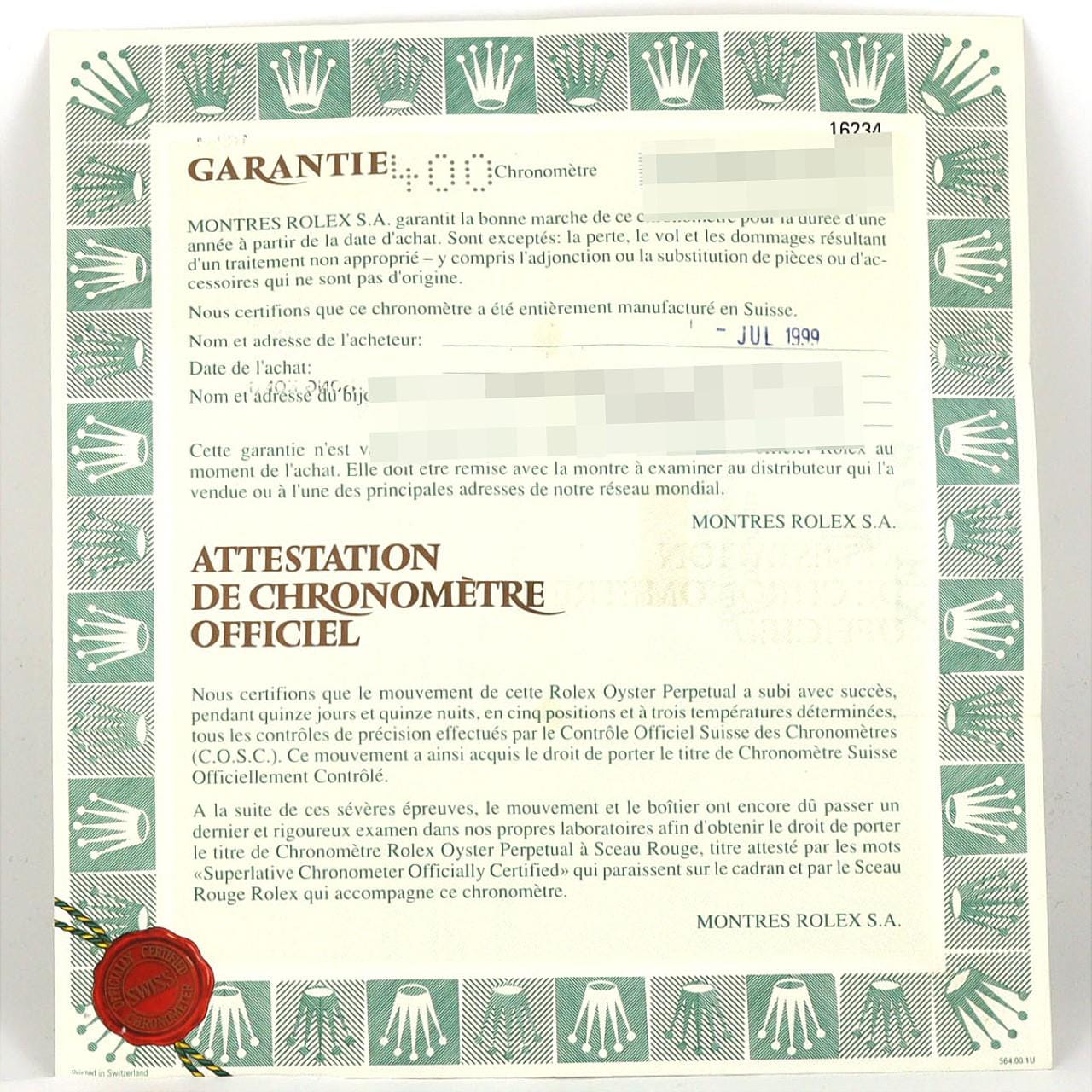 ロレックス デイトジャスト 16234 SSxWG 自動巻 U番