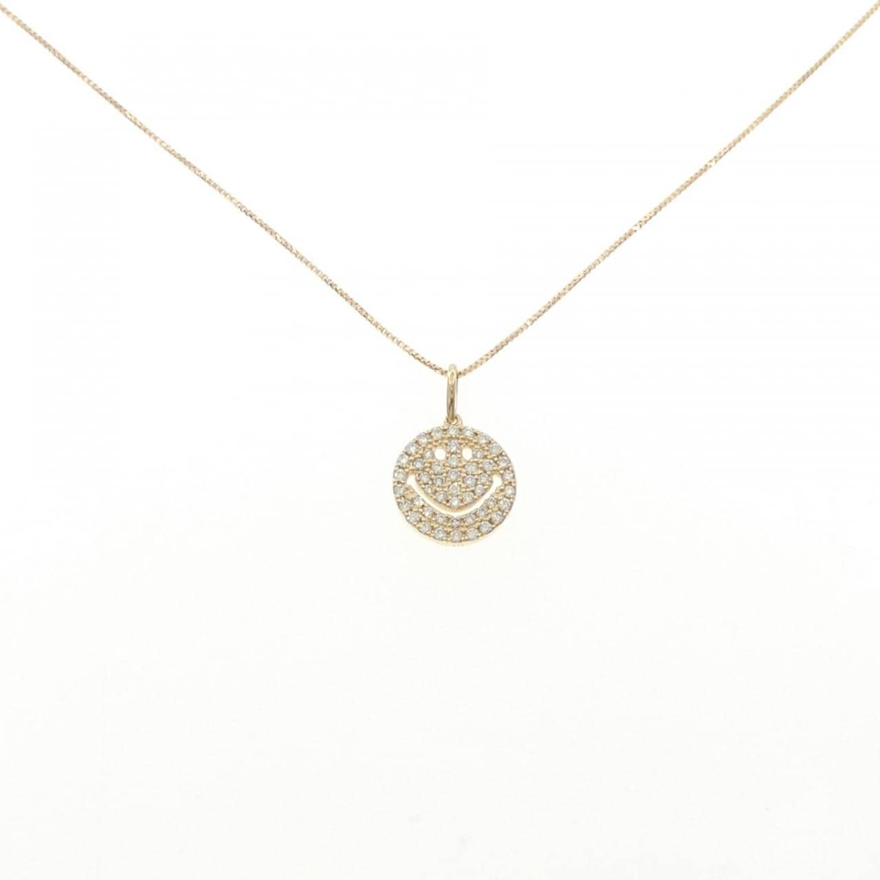 K18YG スマイル ダイヤモンド ネックレス 0.20CT