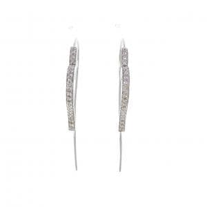 K18WG ハート ダイヤモンド ピアス 0.56CT