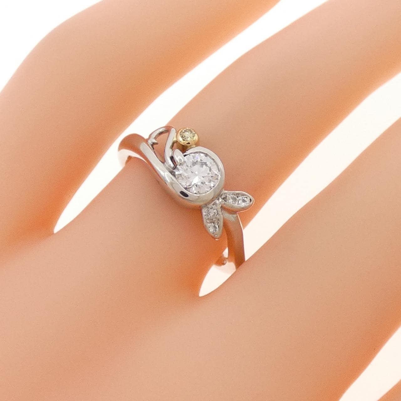 PT900/K18YG ダイヤモンド リング 0.353CT