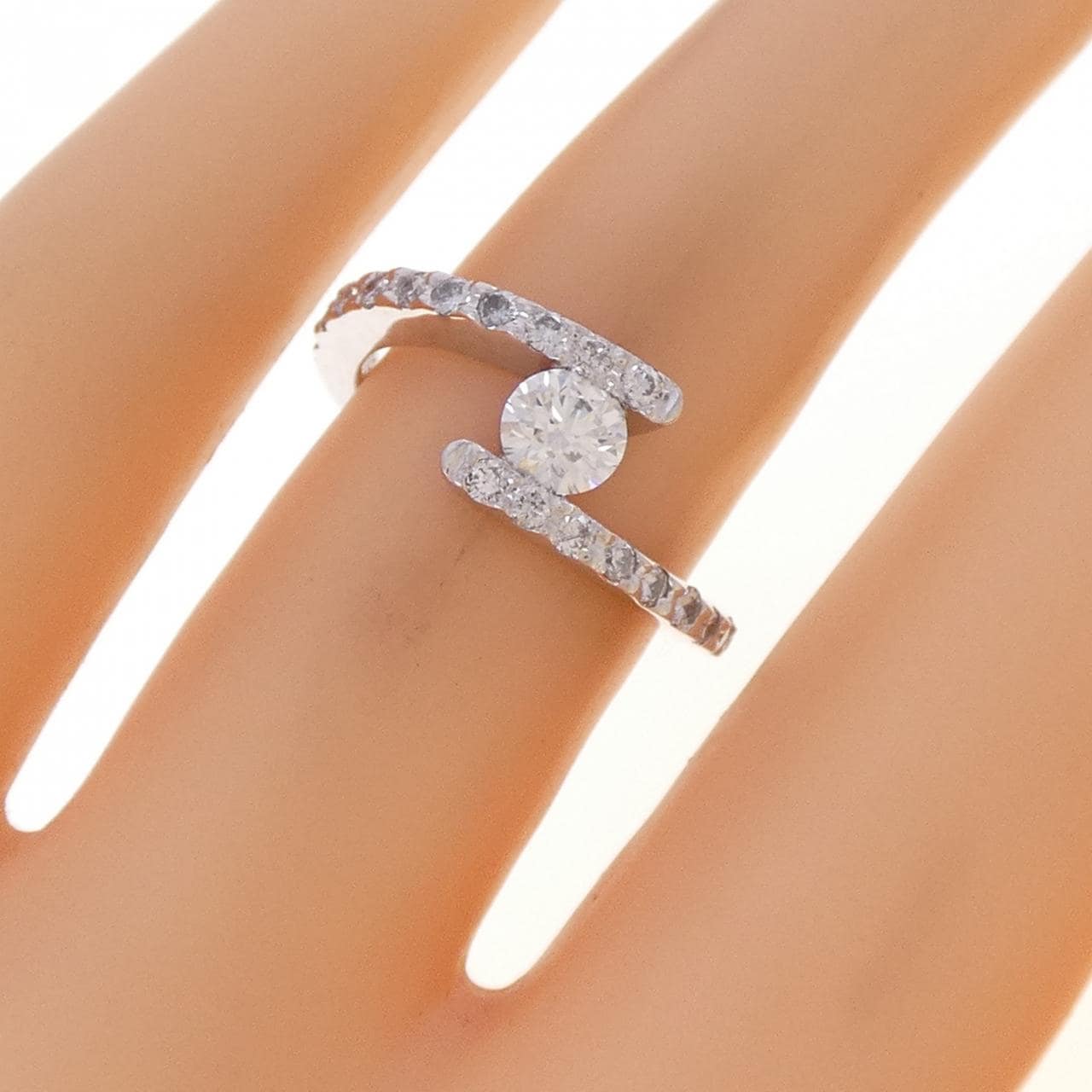 K18WG ダイヤモンド リング 0.330CT