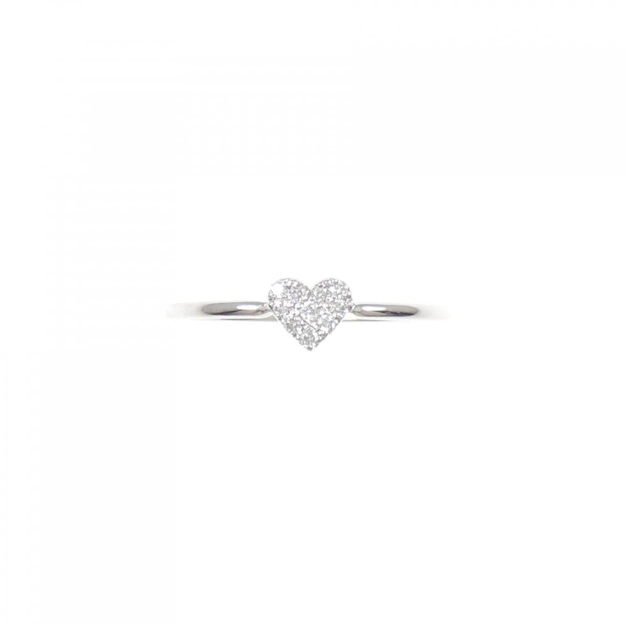 K18WG ハート ダイヤモンド リング 0.05CT