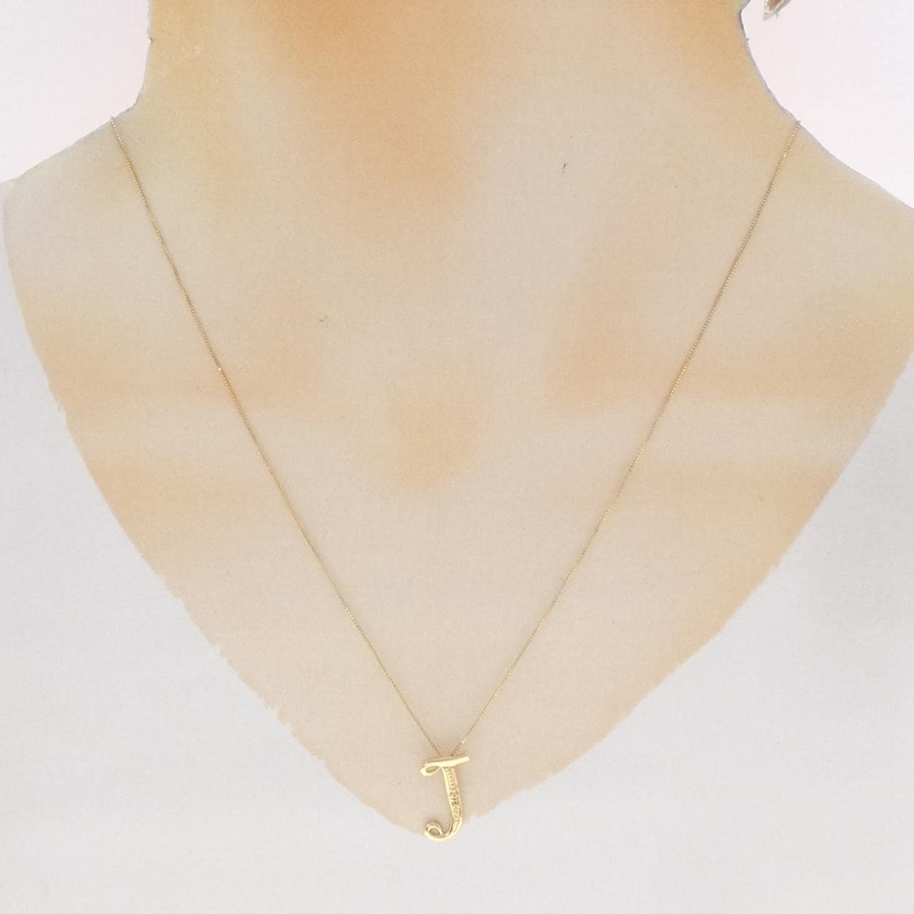 K18YG イニシャルJ ダイヤモンド ネックレス 0.01CT