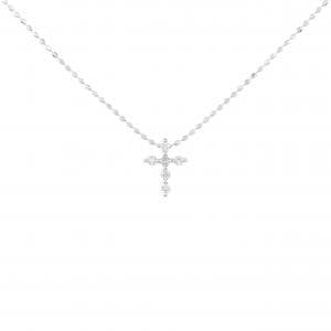 K18WG クロス ダイヤモンド ネックレス 0.07CT