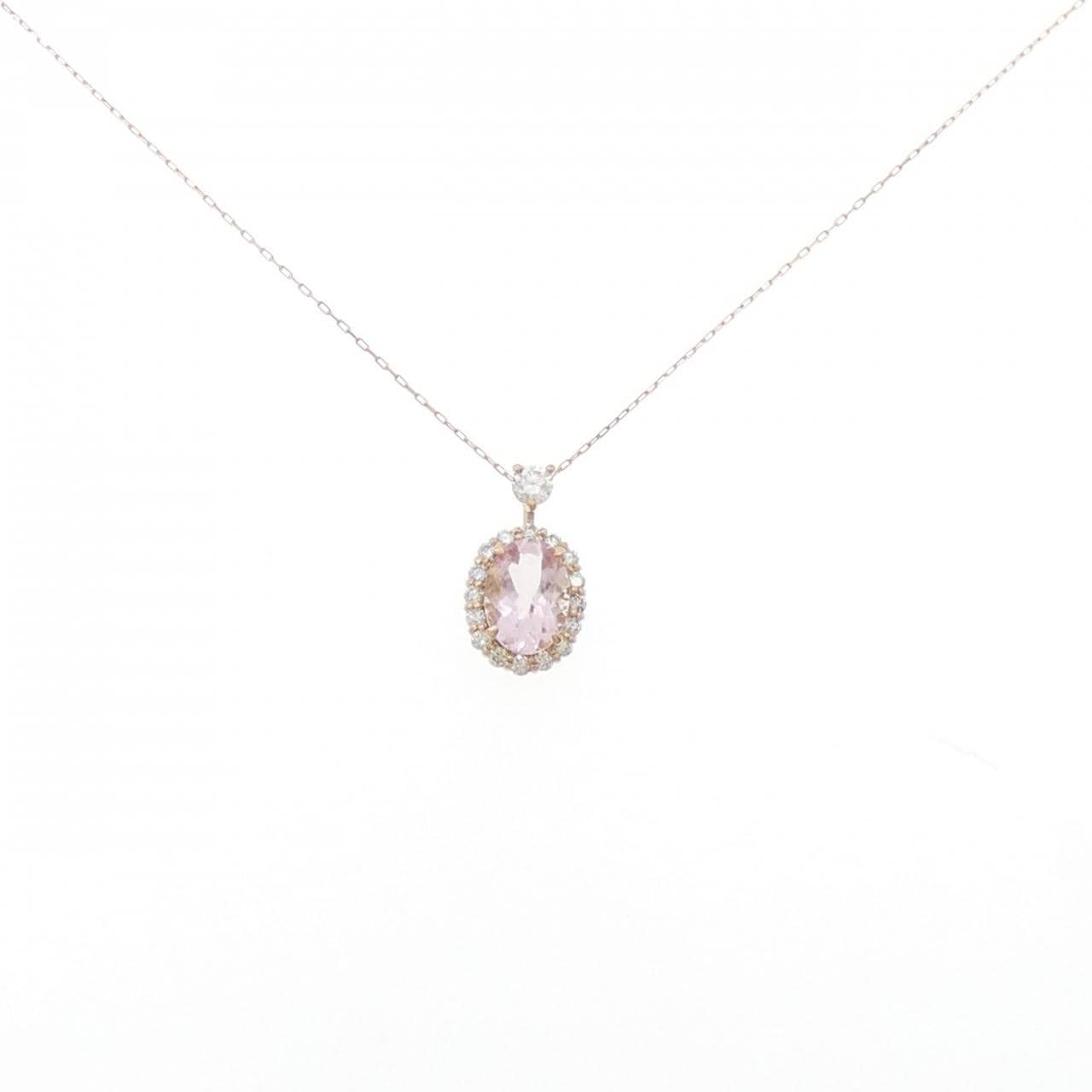 【新品】K18PG モルガナイト ネックレス 0.74CT