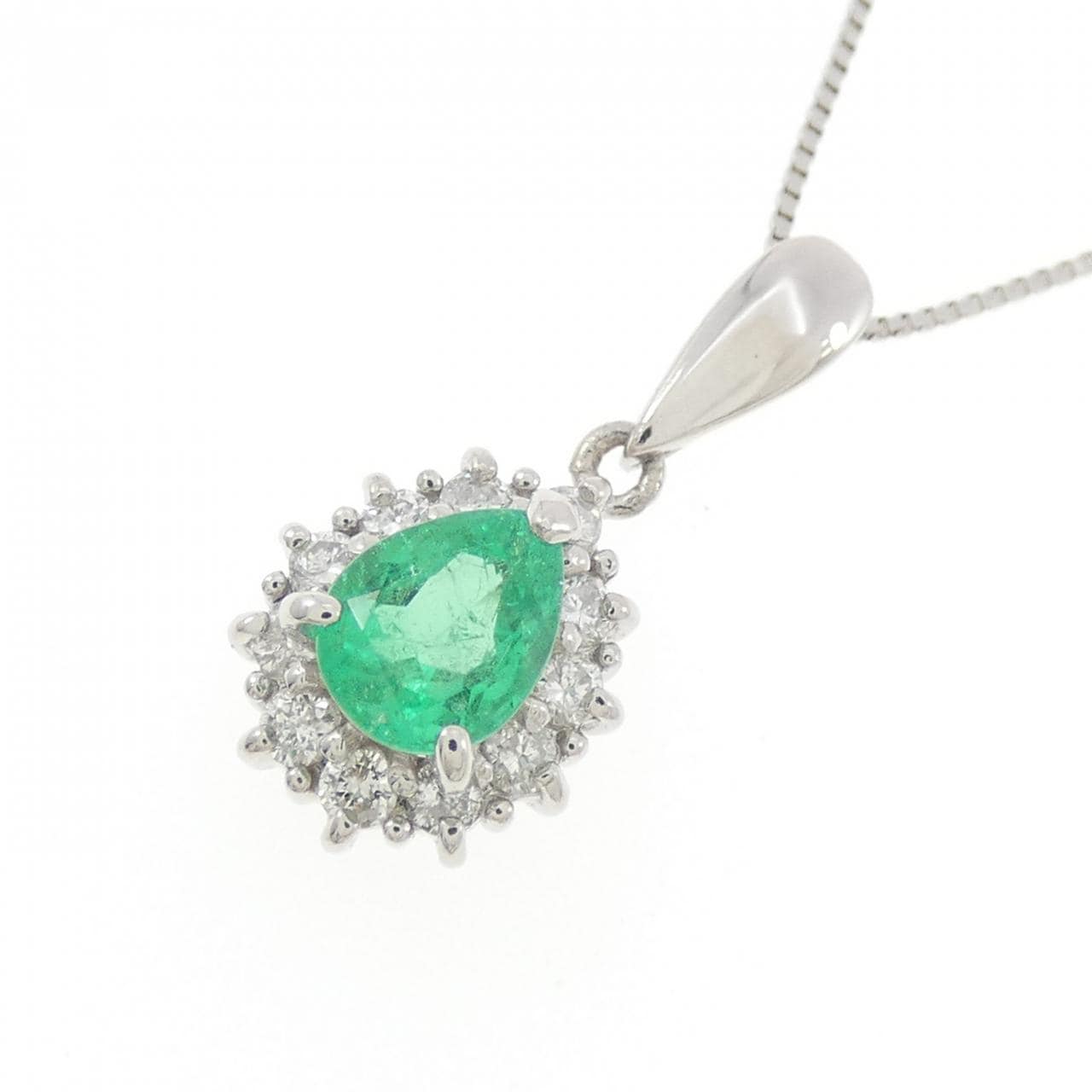 PT900/PT850 エメラルド ネックレス 0.52CT