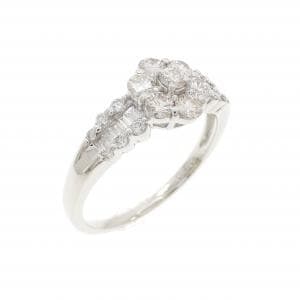 PT900 フラワー ダイヤモンド リング 0.70CT