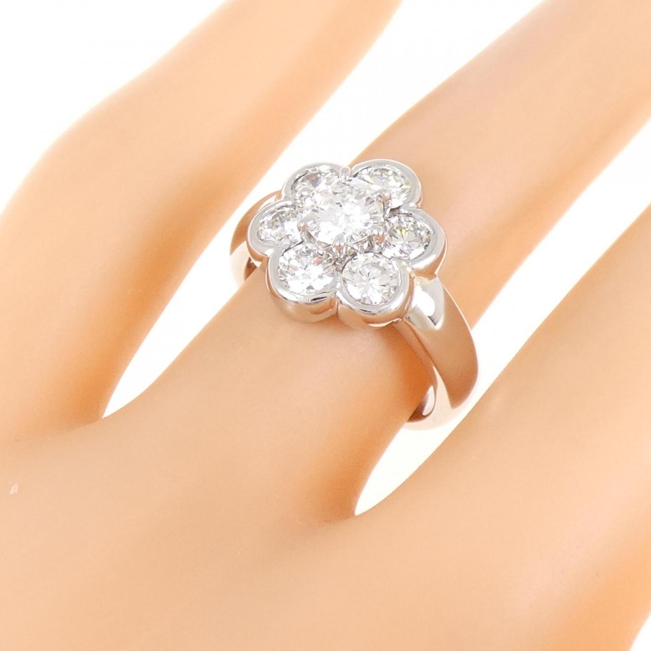 PT900 フラワー ダイヤモンド リング 0.41CT