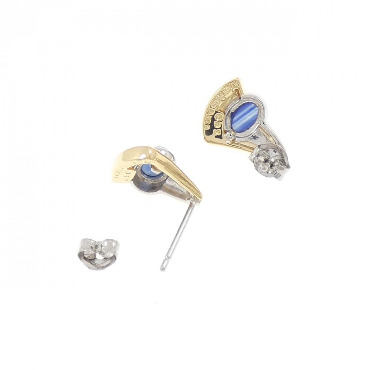 PT850/K18YG サファイヤ ピアス 1.64CT
